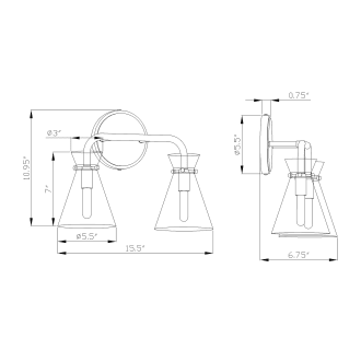 A thumbnail of the Forte Lighting 5733-02 Line Drawing