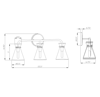 A thumbnail of the Forte Lighting 5733-03 Line Drawing