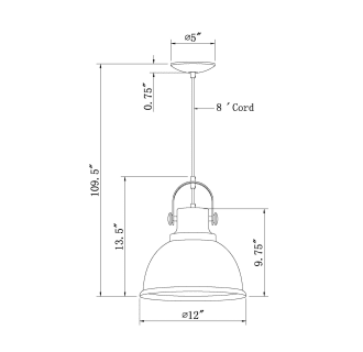 A thumbnail of the Forte Lighting 7110-01 Forte Lighting-7110-01-Line Drawing