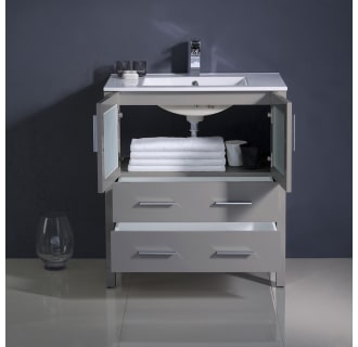 A thumbnail of the Fresca FCB6230-I Fresca-FCB6230-I-Installed View with Doors and Drawers Open