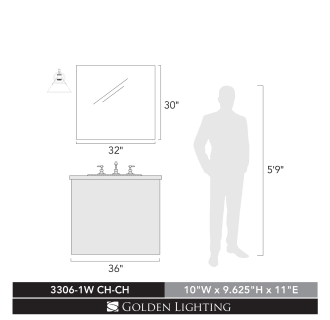 A thumbnail of the Golden Lighting 3306-1W CH Alternate View