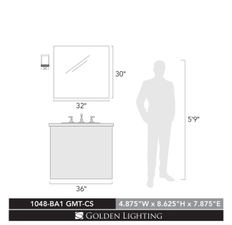 A thumbnail of the Golden Lighting 1048-BA1-CS Golden Lighting-1048-BA1-CS-Scale Image