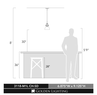 A thumbnail of the Golden Lighting 3118-M1L SD Golden Lighting-3118-M1L SD-Scale View