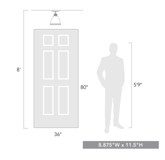 A thumbnail of the Golden Lighting 3602-FM-BLK Size to Scale Image