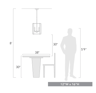 A thumbnail of the Golden Lighting 6070-4 BLK Size to Scale Image