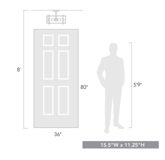A thumbnail of the Golden Lighting 6070-SF-BLK Size to Scale Image
