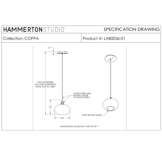 A thumbnail of the Hammerton Studio LAB0036-01 Coppa Pendant Spec Drawing