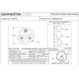 A thumbnail of the Hammerton Studio CHB0048-03 Hammerton CHB0048-03 Specifications 2