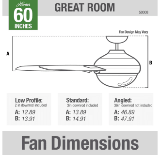 A thumbnail of the Hunter Lakemont 60 LED Hunter Lakemont 60 Dimensions