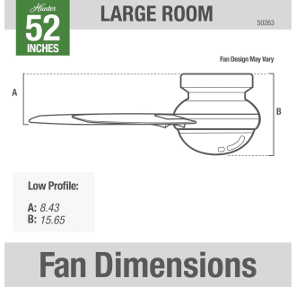 A thumbnail of the Hunter Cranbrook 52 Low Profile Hunter 50263 Cranbrook Dimension Graphic