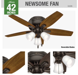 A thumbnail of the Hunter Newsome 42 Low Profile 3 Light Hunter 51078 Ceiling Fan Details