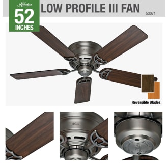 A thumbnail of the Hunter Low Profile 52 Hunter 53071 Low Profile Ceiling Fan Details