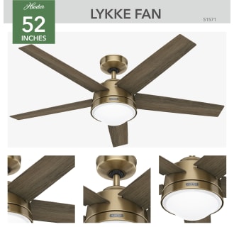 Hunter 51570 Lykke 52 inch Matte Black Ceiling Fan