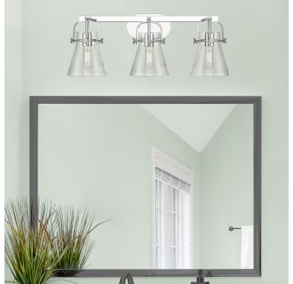 A thumbnail of the Innovations Lighting 423-3W-10-27 Pilaster II Cone Vanity Alternate Image