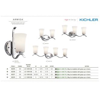A thumbnail of the Kichler 45375 The Kichler Armida collection in chrome from the Kichler catalog.