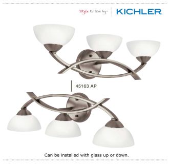 A thumbnail of the Kichler 45164 The Kichler Bellamy Collection can be installed with glass up or down.