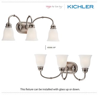 A thumbnail of the Kichler 45064 The Kichler Durham Collection can be installed with glass up or down.