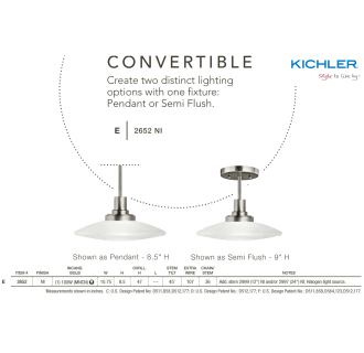 A thumbnail of the Kichler 2652 This can be installed as a pendant or semi-flush light