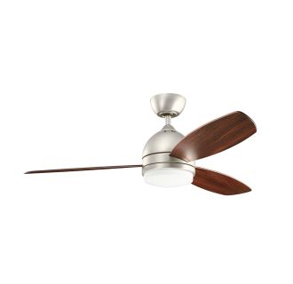 A thumbnail of the Kichler 300175 Pictured in Brushed Nickel with Walnut blades with light