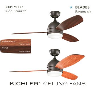 A thumbnail of the Kichler 300175 The blades on this fan are reversible Cherry / Walnut finishes