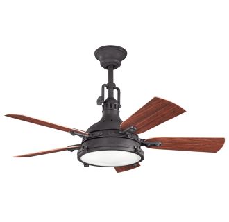 A thumbnail of the Kichler Hatteras Bay Patio Distressed Black finish pictured with Walnut side of reversible blades