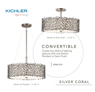 A thumbnail of the Kichler 43346 Fixture can be installed as a pendant or semi flush ceiling light