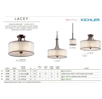 A thumbnail of the Kichler 42386 The Kichler Lacey Collection in Mission Bronze