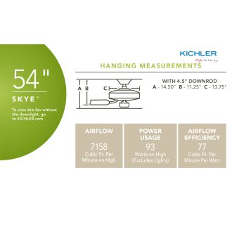 A thumbnail of the Kichler 300167 Kichler Skye Ceiling Fan Specifications