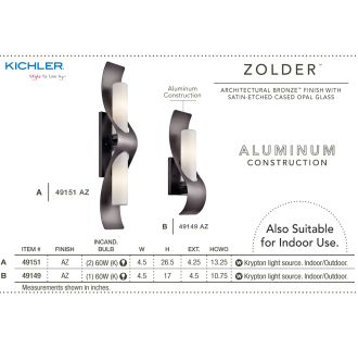 A thumbnail of the Kichler 49149 The Kichler Zolder Collection in Architectural Bronze