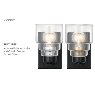 A thumbnail of the Kichler 55011 Black finish includes Brass and Nickel socket covers