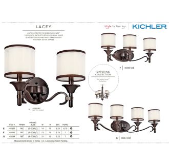 A thumbnail of the Kichler 45284 The Kichler Lacey Collection in Mission Bronze from the Kichler Catalog.
