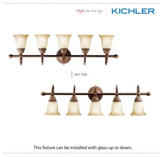 A thumbnail of the Kichler 5216 The Kichler Larissa Collection can be installed with glass up or down.