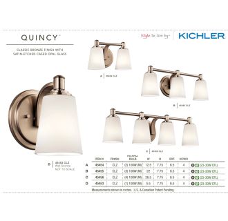 A thumbnail of the Kichler 45454 The Kichler Quincy Collection in Classic Bronze from the Kichler Catalog.