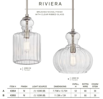 A thumbnail of the Kichler 43954 Riviera Pendants from Kichler Lighting