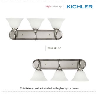 A thumbnail of the Kichler 5558 The Kichler Staffor Collection can be installed with glass up or down.