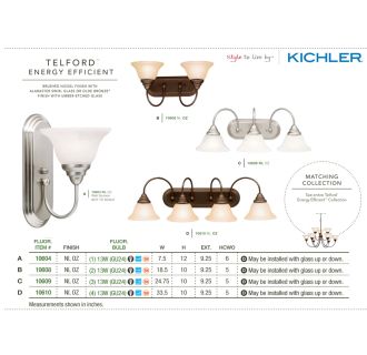 A thumbnail of the Kichler 10610 The Kichler Telford Collection can be installed with glass up or down.