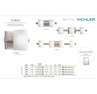 A thumbnail of the Kichler 5965 The Kichler Tubes Collection in brushed nickel from the Kichler catalog.