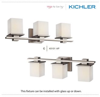 A thumbnail of the Kichler 45149 The Kichler Tully Collection can be installed with the glass up or down.
