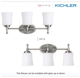 A thumbnail of the Kichler 5359 The Kichler Wharton Collection can be installed with glass up or down.