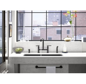 Kohler K-7548-4-BL Matte Black Purist Double Handle Bridge ...