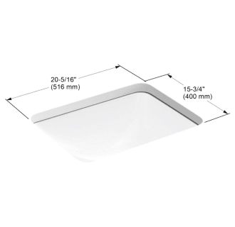 Kohler K 20000 0 White Caxton Rectangle 20 5/16 Undermount Bathroom