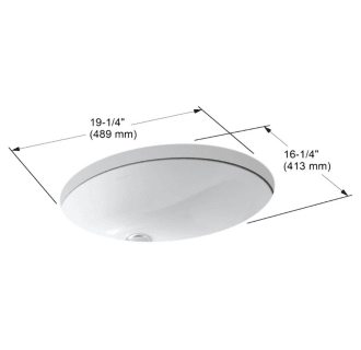 Kohler K 2210 0 White Caxton 19 1/4 quot Undermount Bathroom Sink with