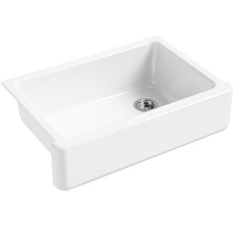 Almond Kohler K-5841-2-47 Lawnfield Self-Rimming Offset Double Basin Sink with 2-Hole Faucet Drilling