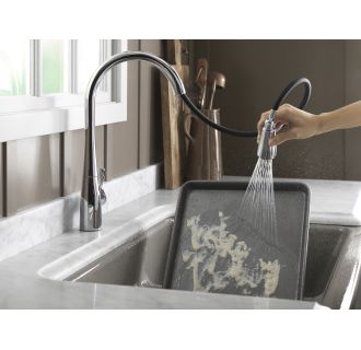 Kohler K-596-CP Polished Chrome Simplice Single-Hole Kitchen Sink Faucet with 16-5/8