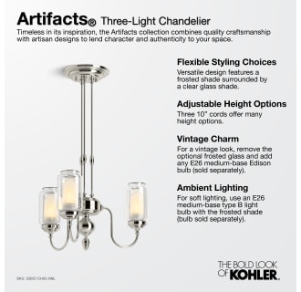 A thumbnail of the Kohler Lighting 22657-CH03 Kohler Artifacts Three-Light Chandelier