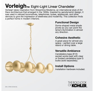 A thumbnail of the Kohler Lighting 27949-CH08 Kohler Vorleigh Eight-Light Linear Chandelier