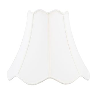 A thumbnail of the Livex Lighting S560 White Top/Bottom Scallop Shantung Silk Bell Shade with Fancy Trim