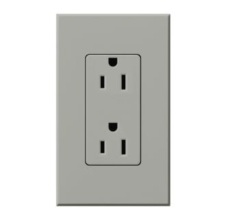 LUTRON NTR-15-TR-BL Architectural Matte Black Receptacles with coverplate 