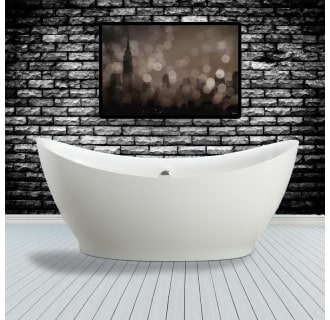 68" Freestanding Acrylic Soaking Tub with Center Drain, Drain Assembly, and Overflow