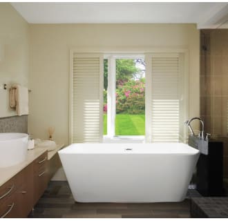 59" Freestanding Acrylic Soaking Tub with Rear Drain, Drain Assembly, and Overflow